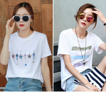 Σετ δύο γυναικεία μπλουζάκια με κοντά μανίκια - διαφορετικές εφαρμογές