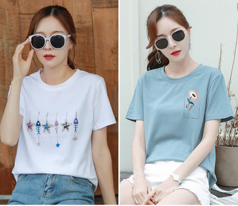 Σετ δύο γυναικεία μπλουζάκια με κοντά μανίκια - διαφορετικές εφαρμογές