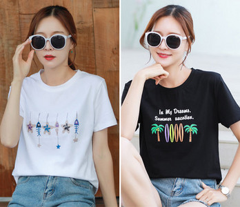 Σετ δύο γυναικεία μπλουζάκια με κοντά μανίκια - διαφορετικές εφαρμογές