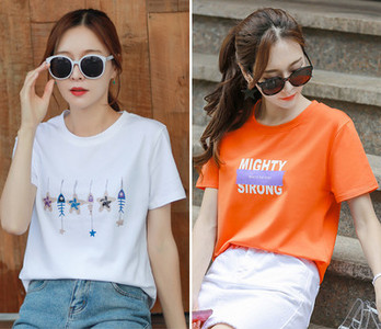 Σετ δύο γυναικεία μπλουζάκια με κοντά μανίκια - διαφορετικές εφαρμογές