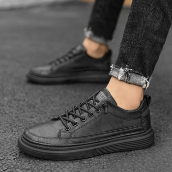 Νέο μοντέλο casual ανδρικά παπούτσια  από έκο δέρμα - μαύρο και καφέ χρώμα