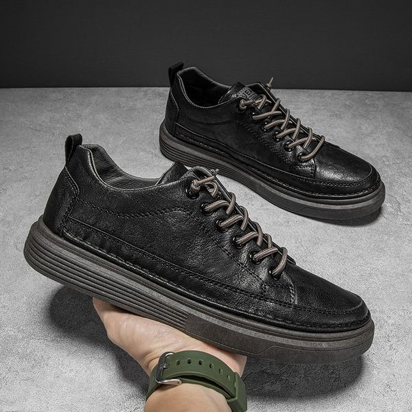 Naujas laisvalaikio vyriškų batų modelis iš dirbtinės odos – juodos ir rudos spalvos