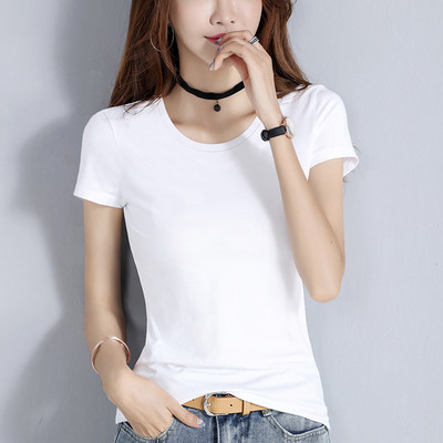 Bluză din bumbac de culoare uni cu decolteu spitz sau oval