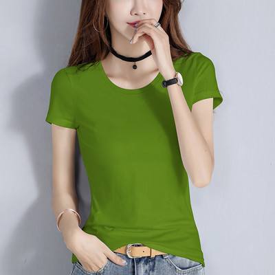 Bluză din bumbac de culoare uni cu decolteu spitz sau oval