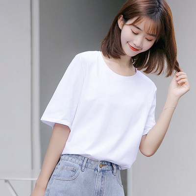 Μοντέρνο γυναικείο μπλουζάκι με κοντό μανίκι και οβάλ λαιμόκοψη σε πολλά χρώματα