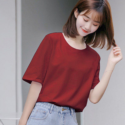 Μοντέρνο γυναικείο μπλουζάκι με κοντό μανίκι και οβάλ λαιμόκοψη σε πολλά χρώματα