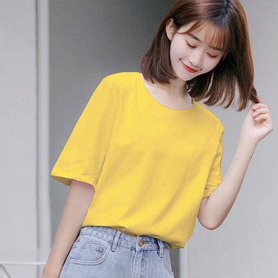 Μοντέρνο γυναικείο μπλουζάκι με κοντό μανίκι και οβάλ λαιμόκοψη σε πολλά χρώματα