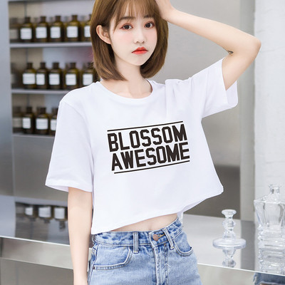 Īss vasaras T-krekls ar apdruku