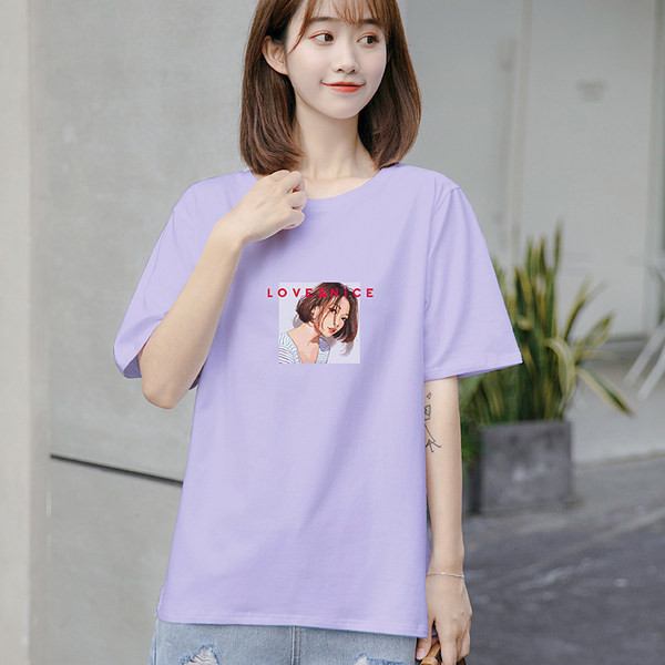 Tricou casual barbatesc cu decolteu rotund si imprimeu - model larg