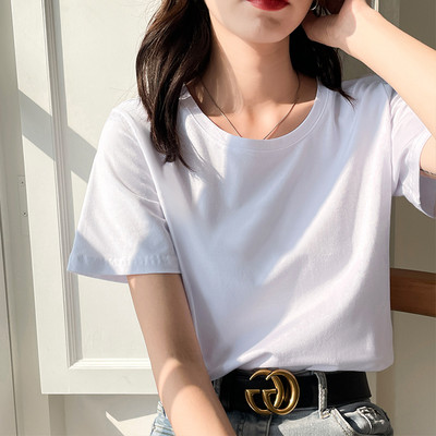 Tricou din bumbac monocolor cu mâneci scurte