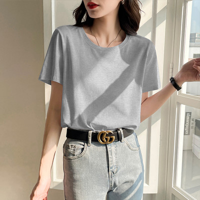 Tricou din bumbac monocolor cu mâneci scurte