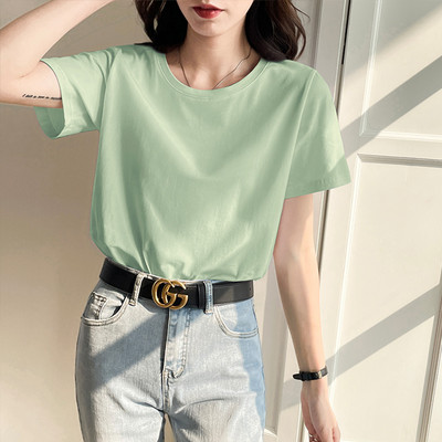 Tricou din bumbac monocolor cu mâneci scurte