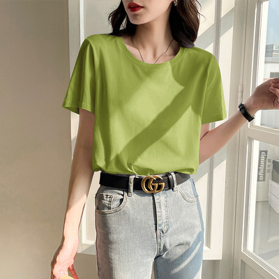 Tricou din bumbac monocolor cu mâneci scurte