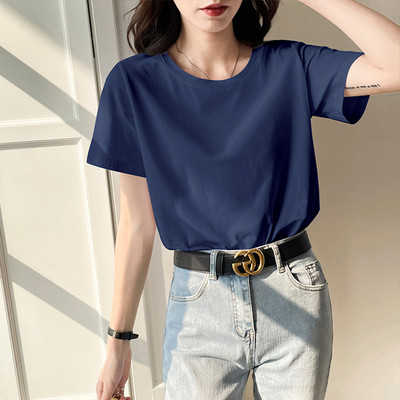 Tricou din bumbac monocolor cu mâneci scurte