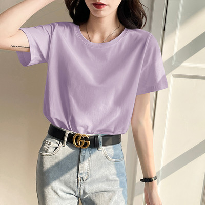 Tricou din bumbac monocolor cu mâneci scurte