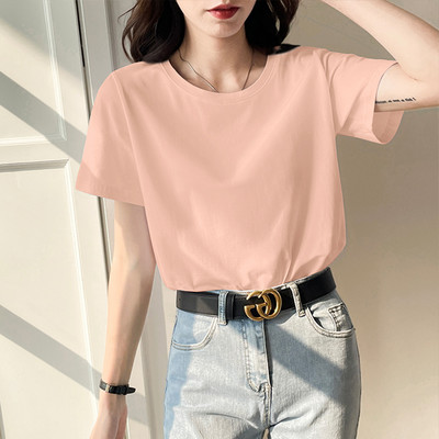 Tricou din bumbac monocolor cu mâneci scurte