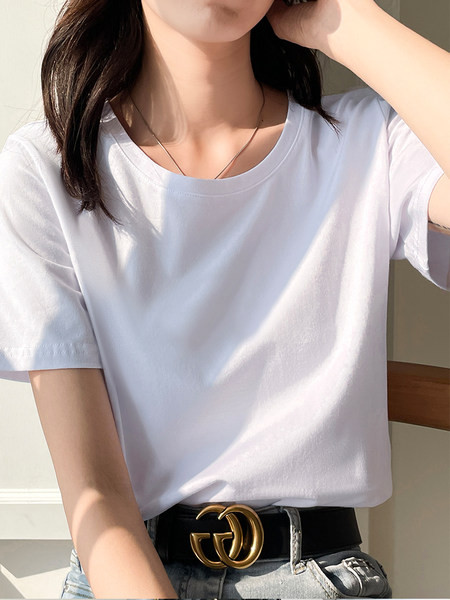 Tricou din bumbac monocolor cu mâneci scurte