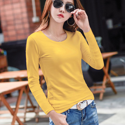 Bluză de damă simplă cu mâneci lungi și decolteu O