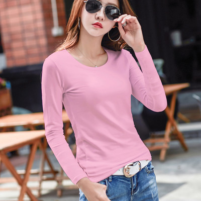 Bluză de damă simplă cu mâneci lungi și decolteu O