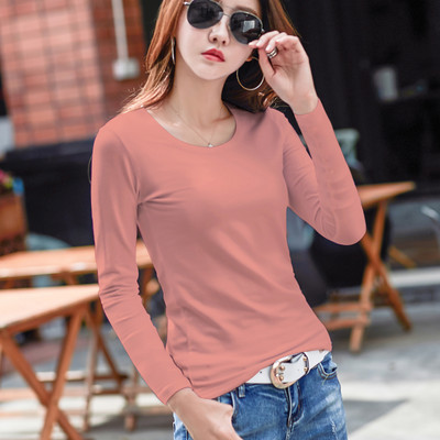 Bluză de damă simplă cu mâneci lungi și decolteu O