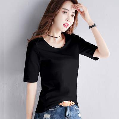 Naiste vabaaja pluus 3/4 varrukatega ja madala kraega