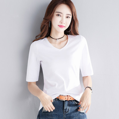 Naiste vabaaja pluus 3/4 varrukatega ja madala kraega