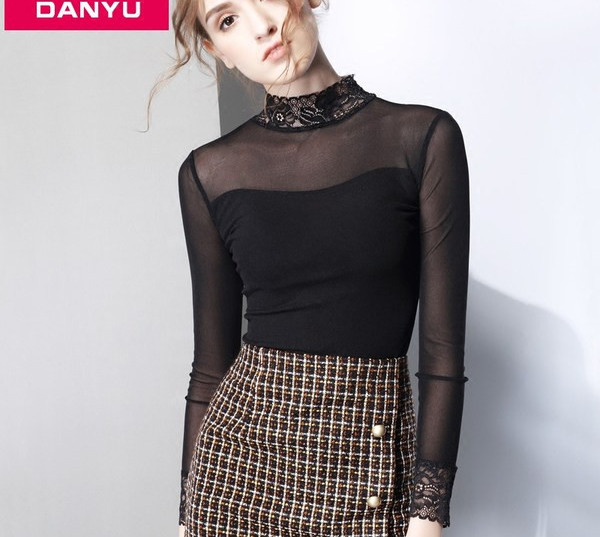 Tanka ženska polo majica s čipkom