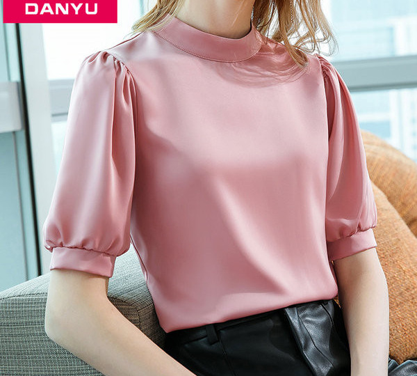 Naiste retro stiilis šifoonist pluus 3/4 varrukatega