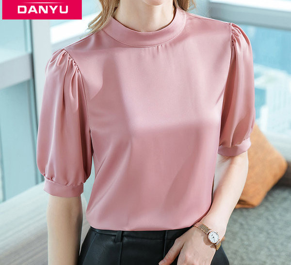 Naiste retro stiilis šifoonist pluus 3/4 varrukatega