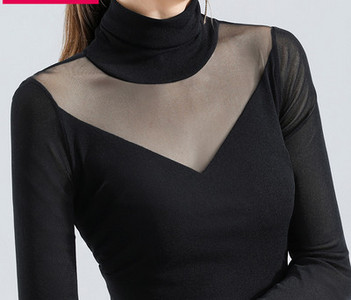 Naiste kõrge kaelusega ja võrgust pluus