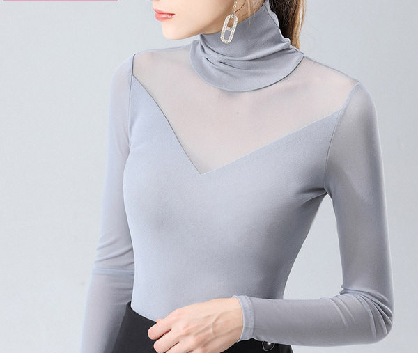 Naiste kõrge kaelusega ja võrgust pluus