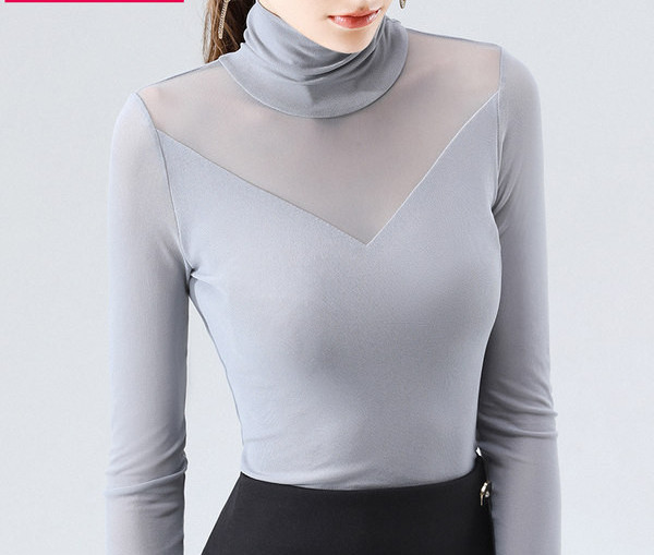 Naiste kõrge kaelusega ja võrgust pluus