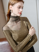 Ženska bluza sa sjajnim česticama i mrežicom