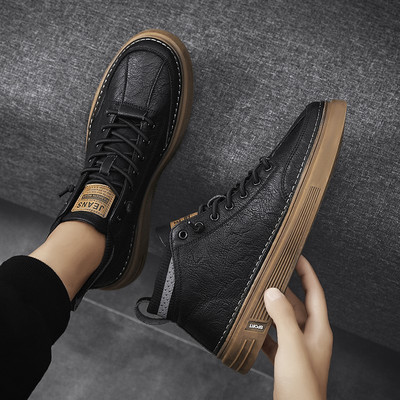 Ανδρικά μποτάκια casual από ψεύτικο δέρμα