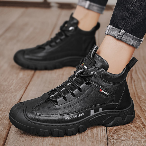 Naujo modelio sportiniai aukšti sportbačiai iš eko odos juodos ir rudos spalvos