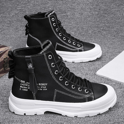 Uus must-valge meeste lõuendist tossude mudel