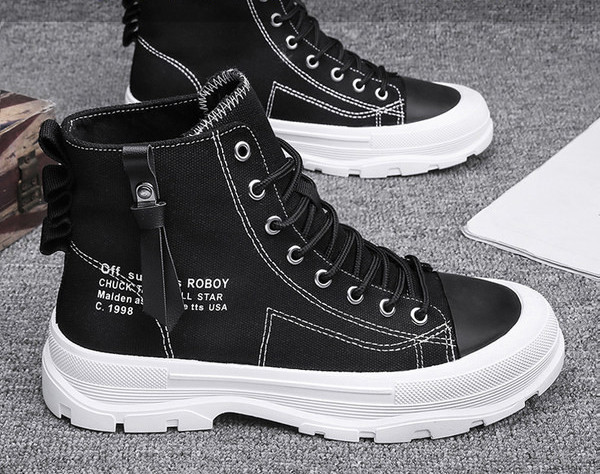 Uus must-valge meeste lõuendist tossude mudel