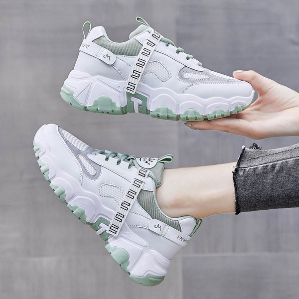 Ženske aktualne tenisice od eko kože sa debelim đonom