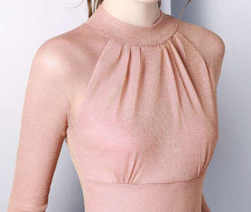 Ženska moderna bluza s rukavima od tila i sjajnim efektom