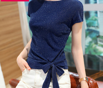 Ženska svjetlucava majica kratkih rukava