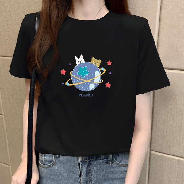 Pamučna ljetna majica s aplikacijom u boji