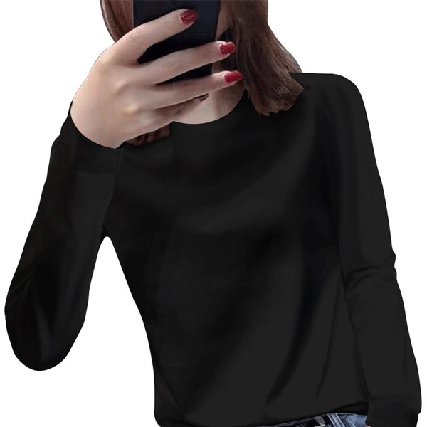 Γυναικεία βαμβακερή μπλούζα με μακριά μανίκια - δύο μοντέλα