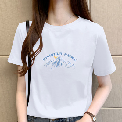 Široka pamučna majica s aplikacijom u boji