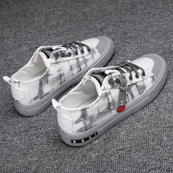 Adidasi casual barbatesti cu model in negru, bej si gri