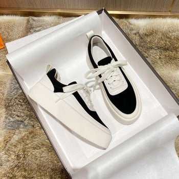 Κομψά γυναικεία sneakers από eco suede απλό μοντέλο