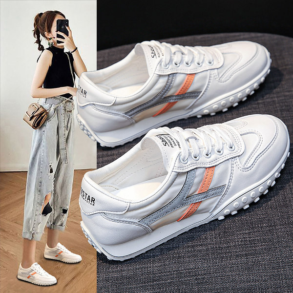 Ženske tenisice sa natpisom i vezicama - bijele boje