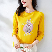 Bluză casual din bumbac cu aplicație iepure