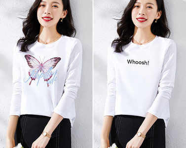 Γυναικεία βαμβακερή μπλούζα με στάμπα - σετ 2 τεμάχια