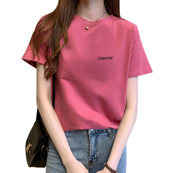 Tricou casual cu decolteu O și inscripție