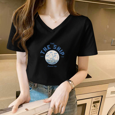 Γυναικείο μπλουζάκι με οβάλ ή spitz λαιμόκοψη - διαφορετικά prints